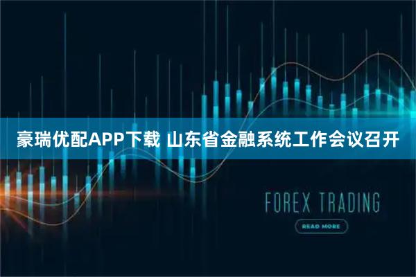 豪瑞优配APP下载 山东省金融系统工作会议召开